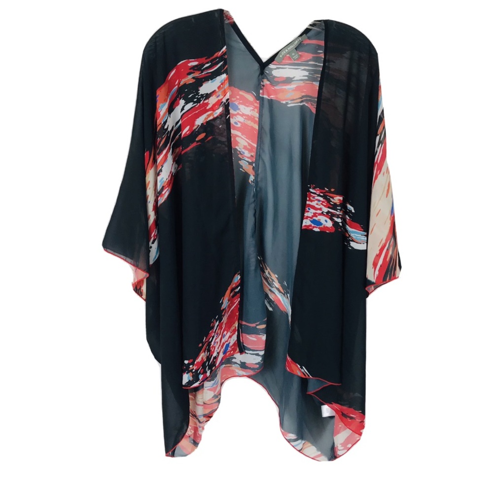Kate & Mallory Black and Red Cardigan